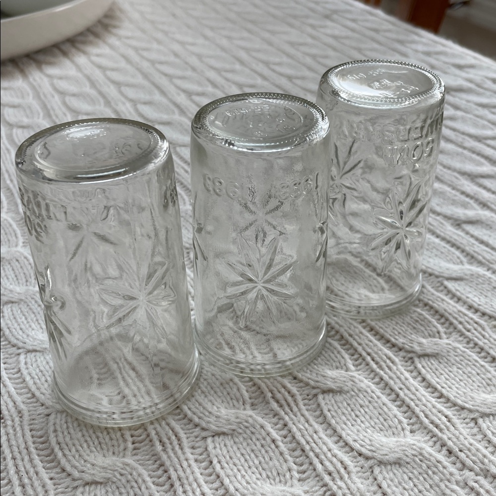 3 VTG Ball Jelly juice jar/glasses, 50th anniversary Ball 1933 to 1983 starburst - Picture 13 of 15